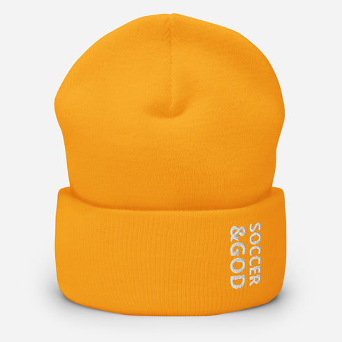 Soccer &God Cuffed Beanie